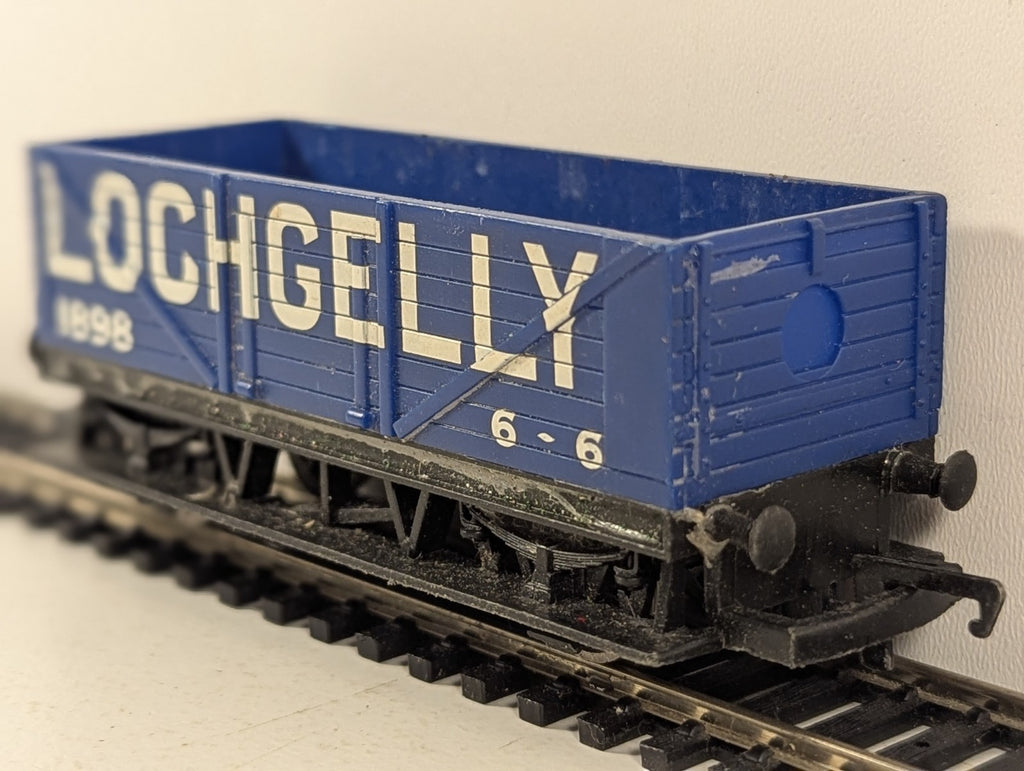 Hornby OO Gauge 7-Plank Open Wagon Goods Wagon 1898 Lochgelly Blue