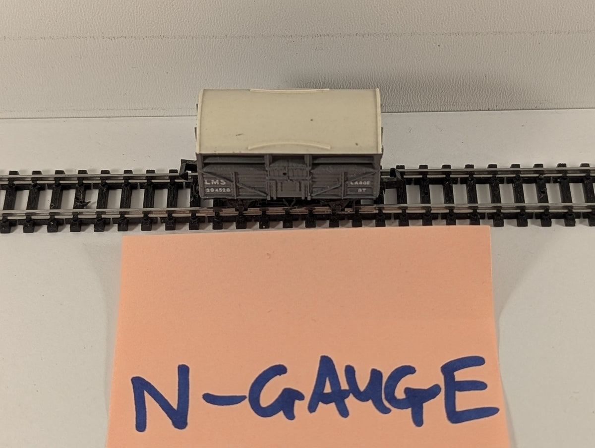 Peco N Gauge LMS Cattle Wagon Goods Wagon 294528 LMS Grey