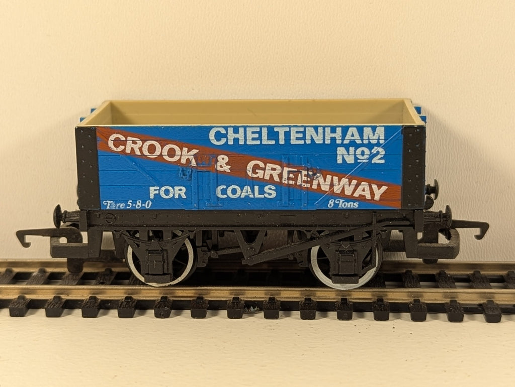Hornby R024 OO Gauge Open Wagon – Crook & Greenway No. 2 – Blue