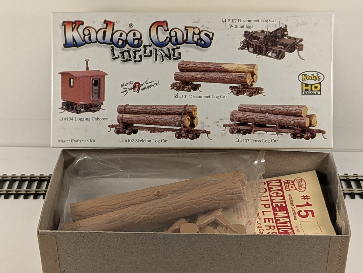 Kadee HO Scale Disconnect Log Trucks with Logs Master Builder's Kit Goods Wagon