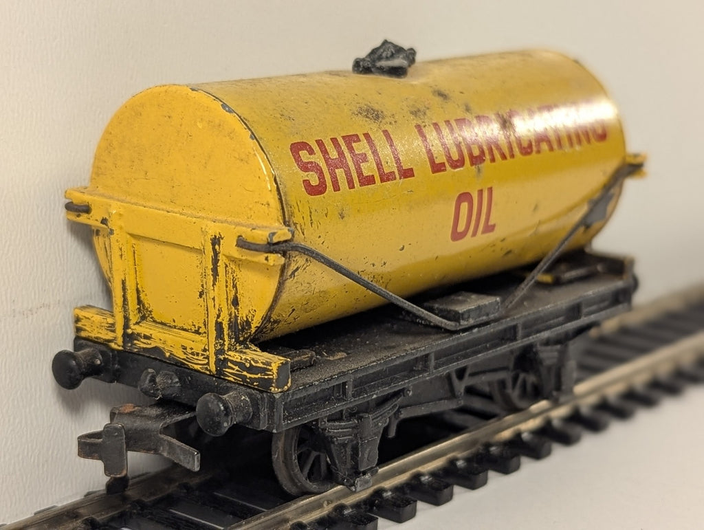 Hornby Dublo OO Gauge Shell Lubricating Oil Tank Wagon Goods Wagon Shell Yellow