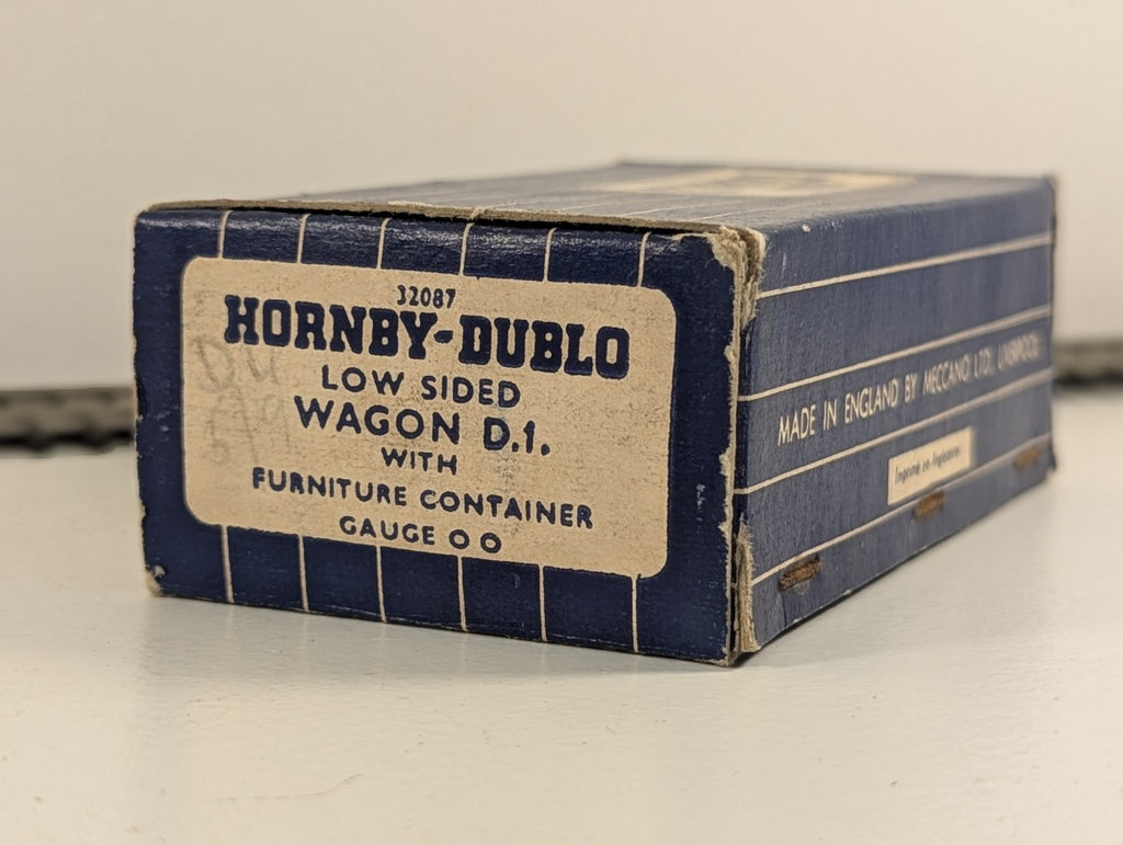 Hornby Dublo 32087 OOGauge Low-Sided Wagon D.1with BR FurnitureContainer - boxed