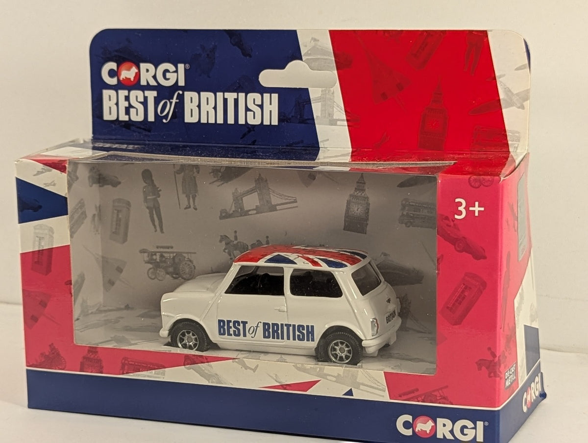 Corgi Best of British Classic Mini Die-cast Car White with Union Jack roof