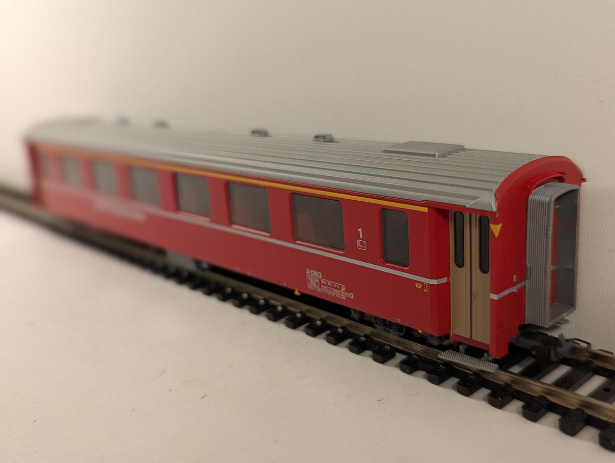 Bemo H0m RhB EW IV A 1263 First Class Coach Passenger Coach A1263 RhB Red