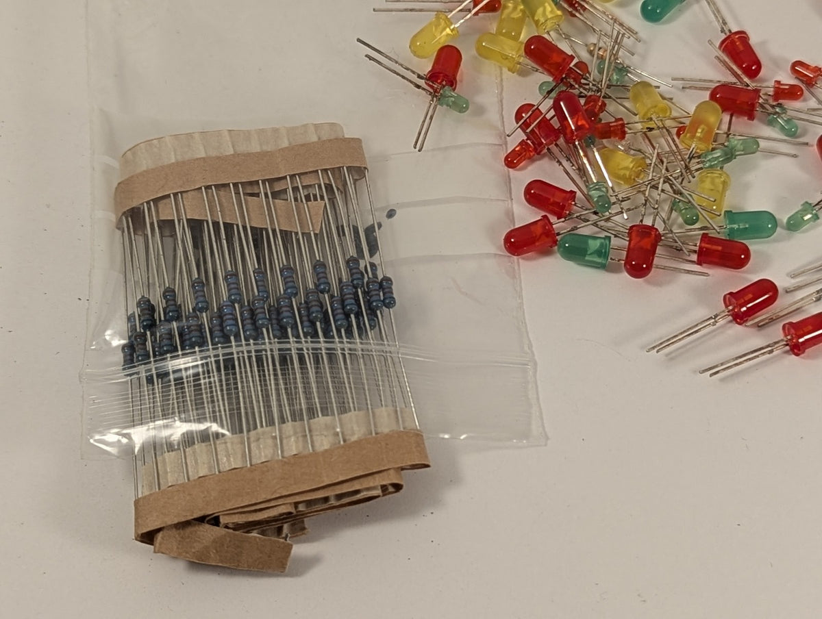 Assorted LEDs and Resistors Electronic Components