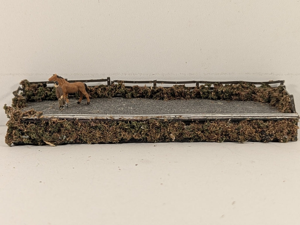 Scratchbuilt N Gauge Roadside Diorama with Horse and Groom Scenic Accessory