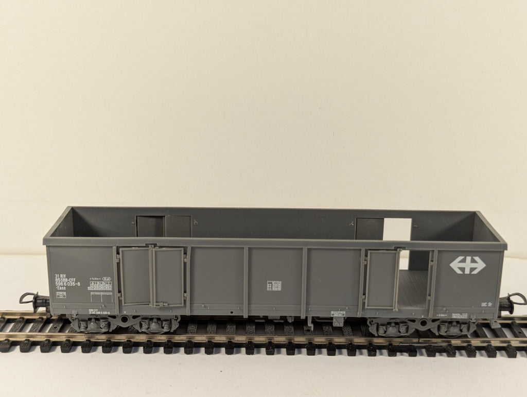 Liliput HO Gauge Grey SBB Eaos High-Sided Bogie Goods Wagon Boxed