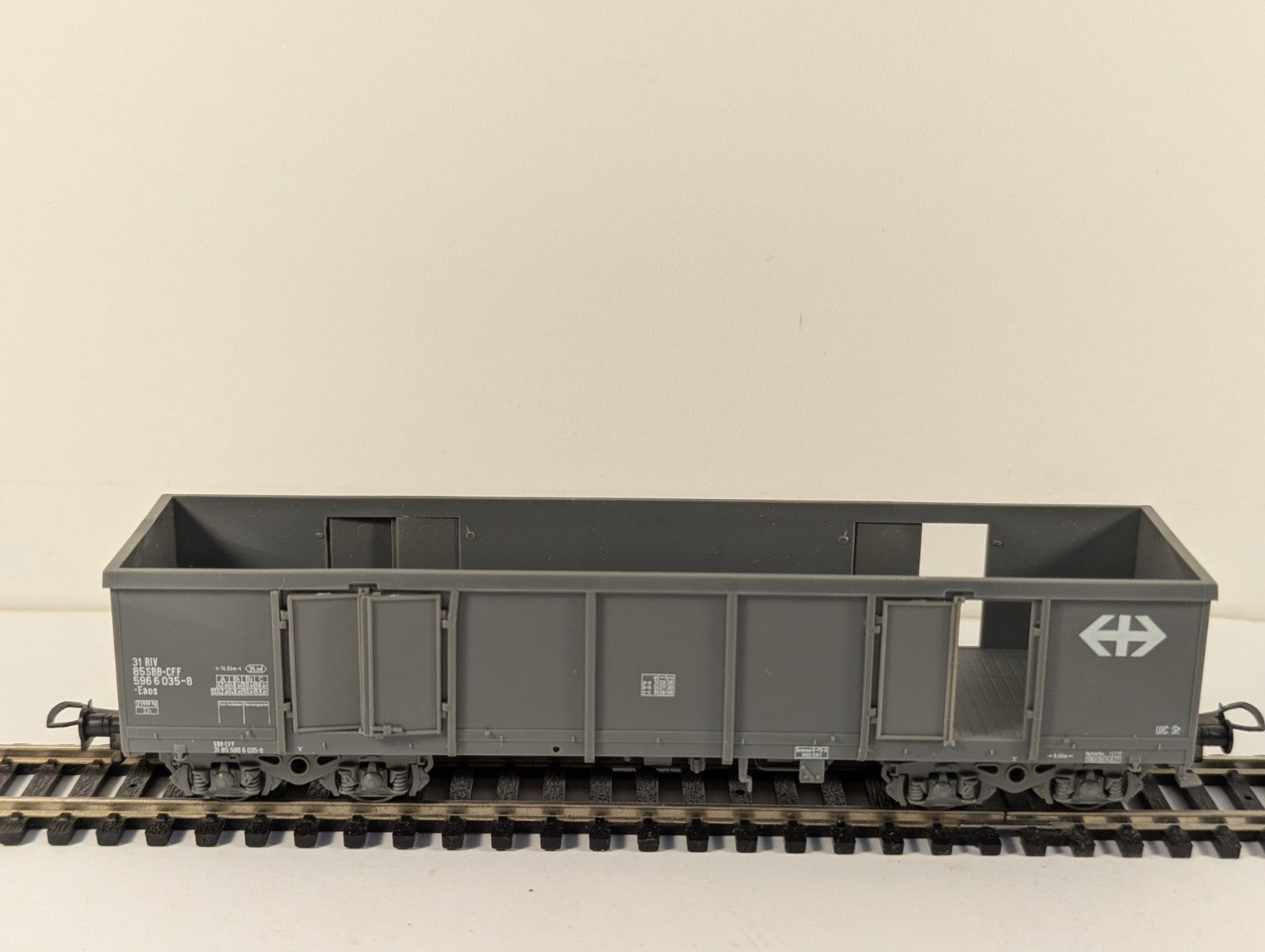 Liliput HO Gauge Grey SBB Eaos High-Sided Bogie Goods Wagon Boxed