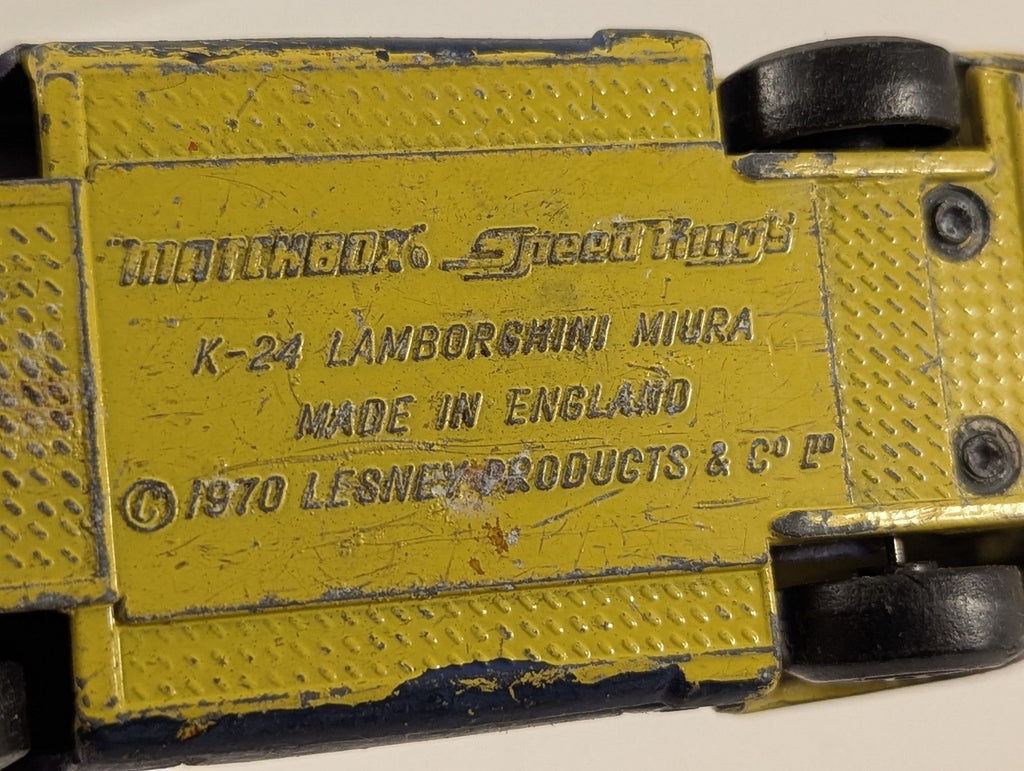 Matchbox Speed Kings K-24 Lamborghini Miura Die-cast Model Car Blue and Yellow
