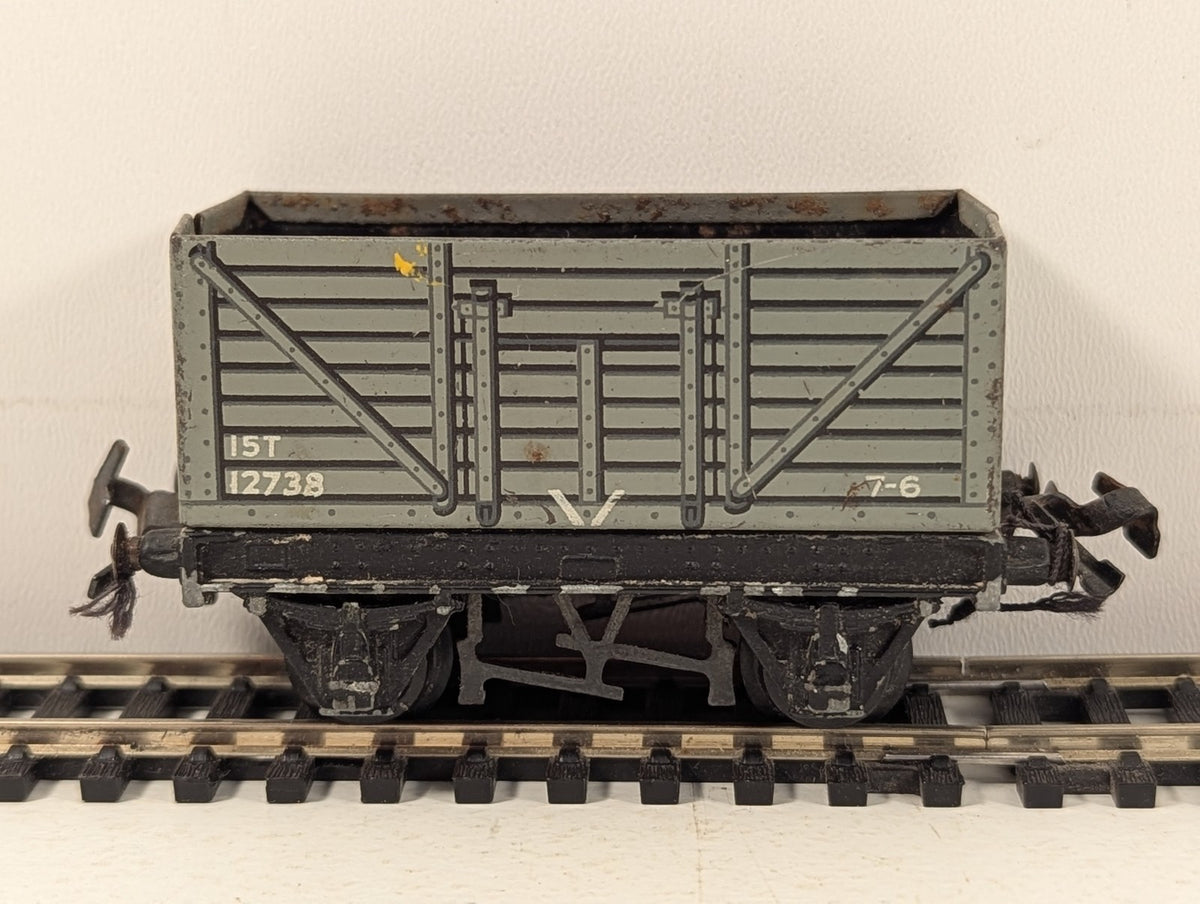 Trix Twin Railway OO Gauge 7-Plank Open Wagon Goods Wagon 12738 Grey