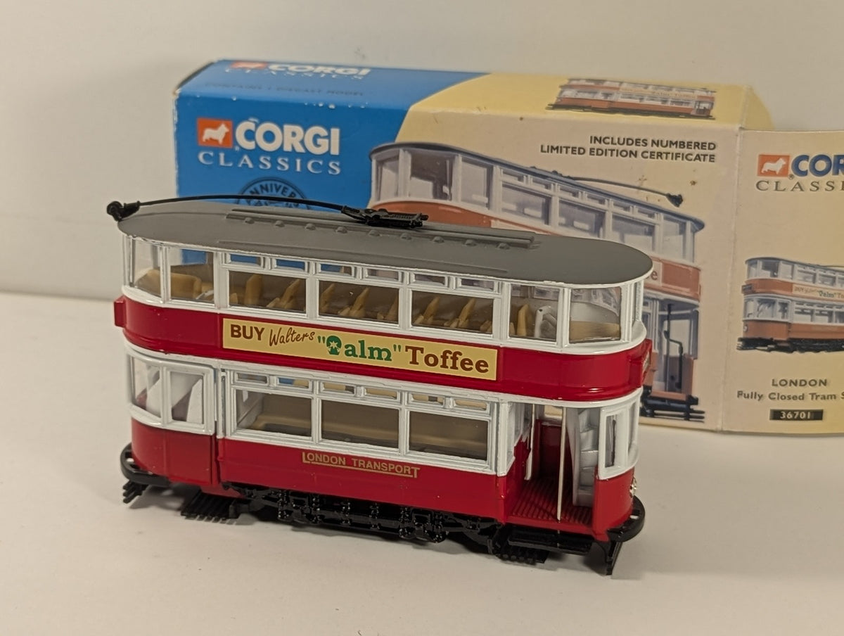 Corgi Classics London Fully Closed Tram Set 35 London Transport Red & White