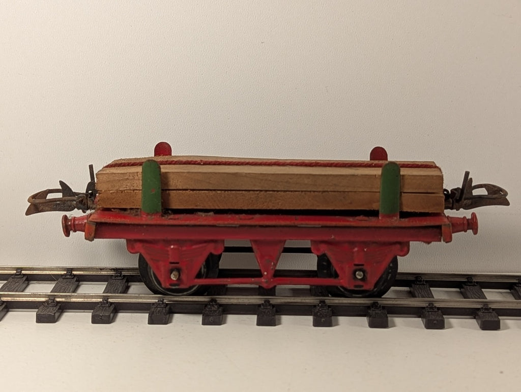 Hornby Series O Gauge Tinplate Timber Wagon Red