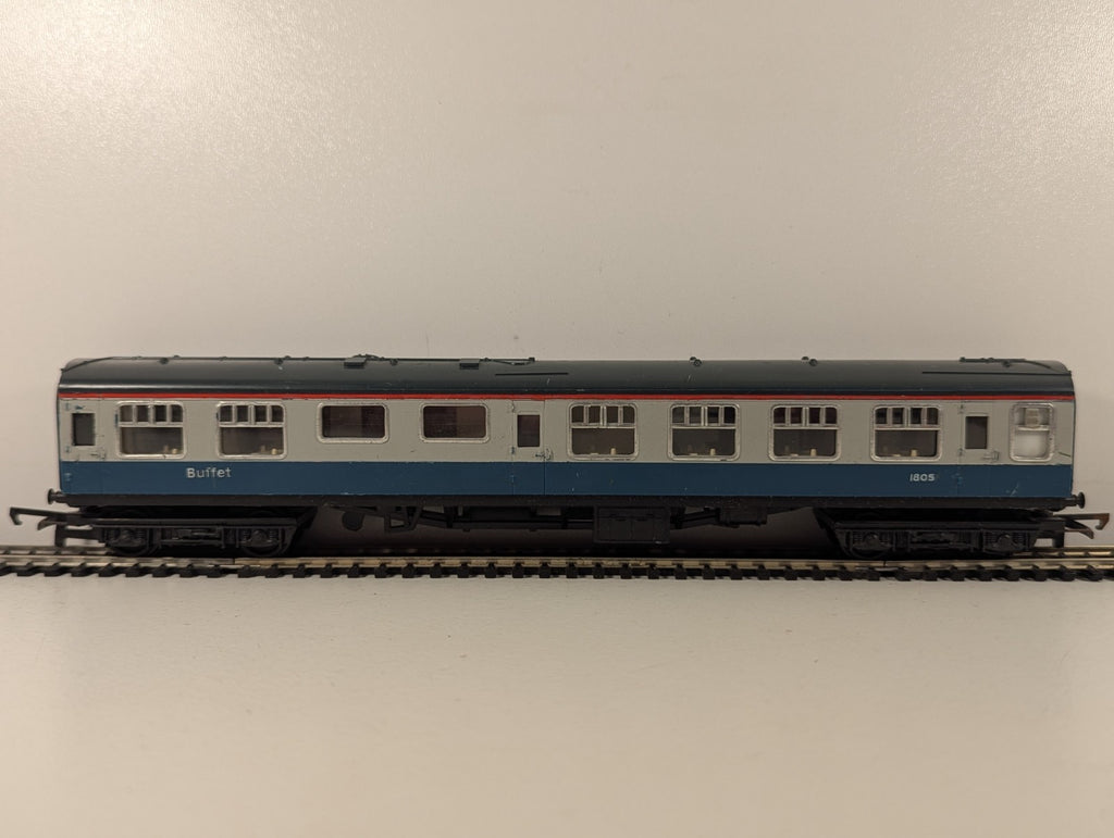 Tri-ang OO Gauge BR Mk1 Buffet Car Passenger Coach 1805 BR Blue and White