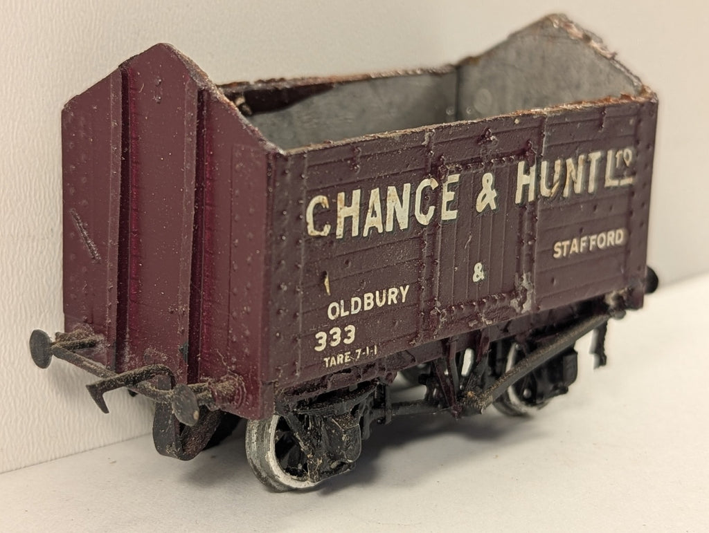 OO Gauge 7-Plank Peaked End Wagon Goods Wagon 333 Chance & Hunt Maroon