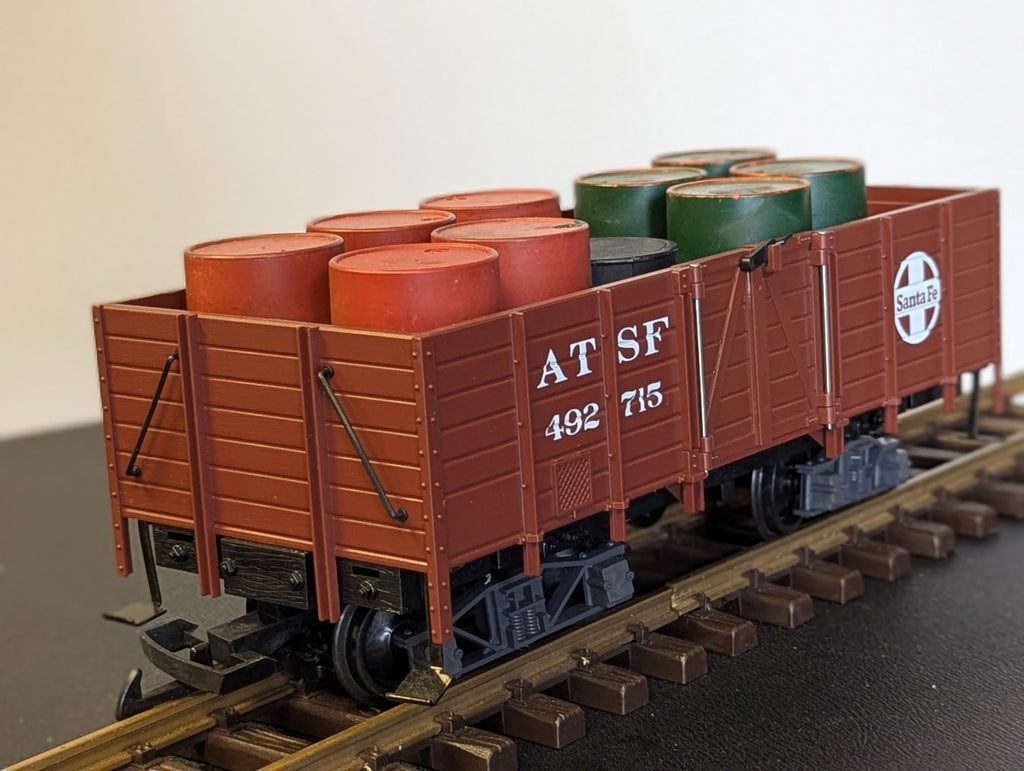 LGB G Gauge ATSF Santa Fe 492 715 Open Wagon with Load