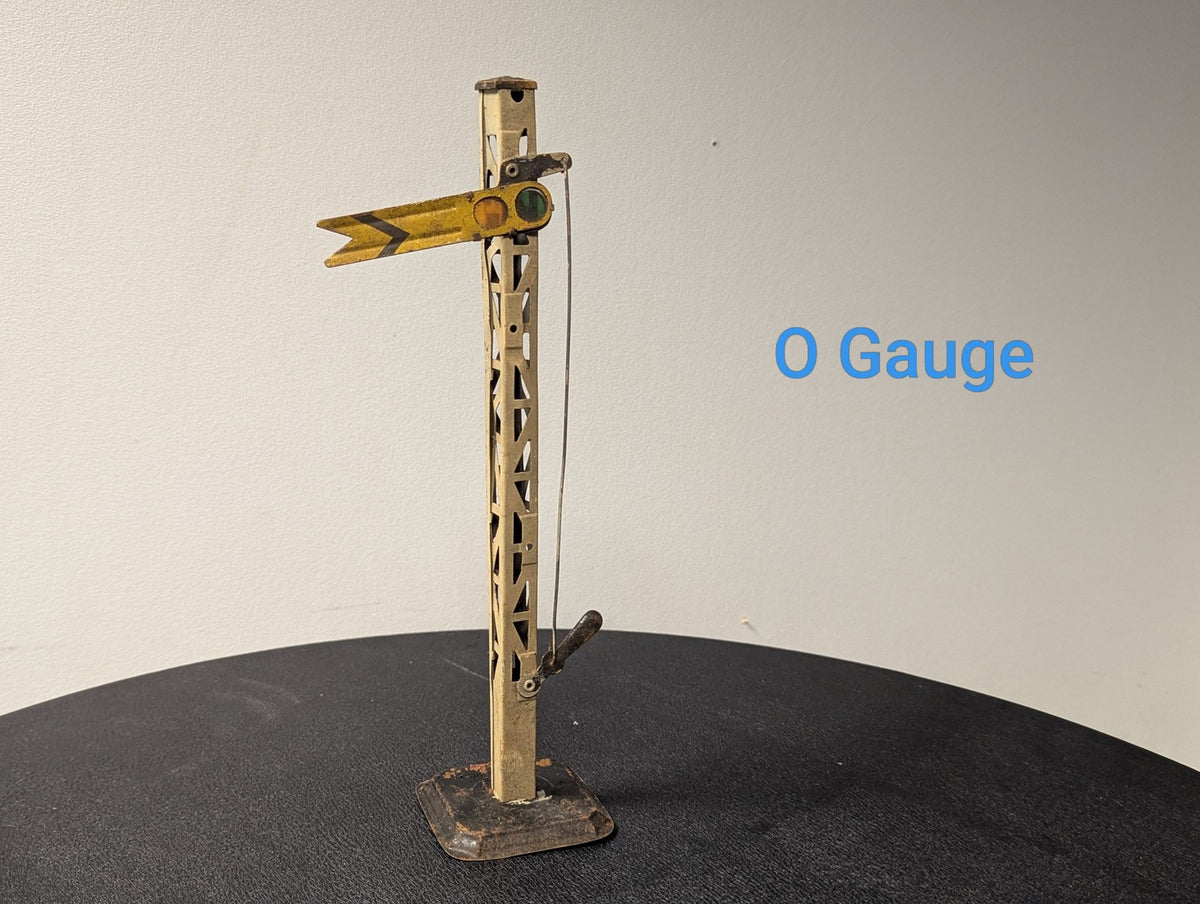 Hornby O Gauge Tinplate Lattice Single Arm Distant Signal
