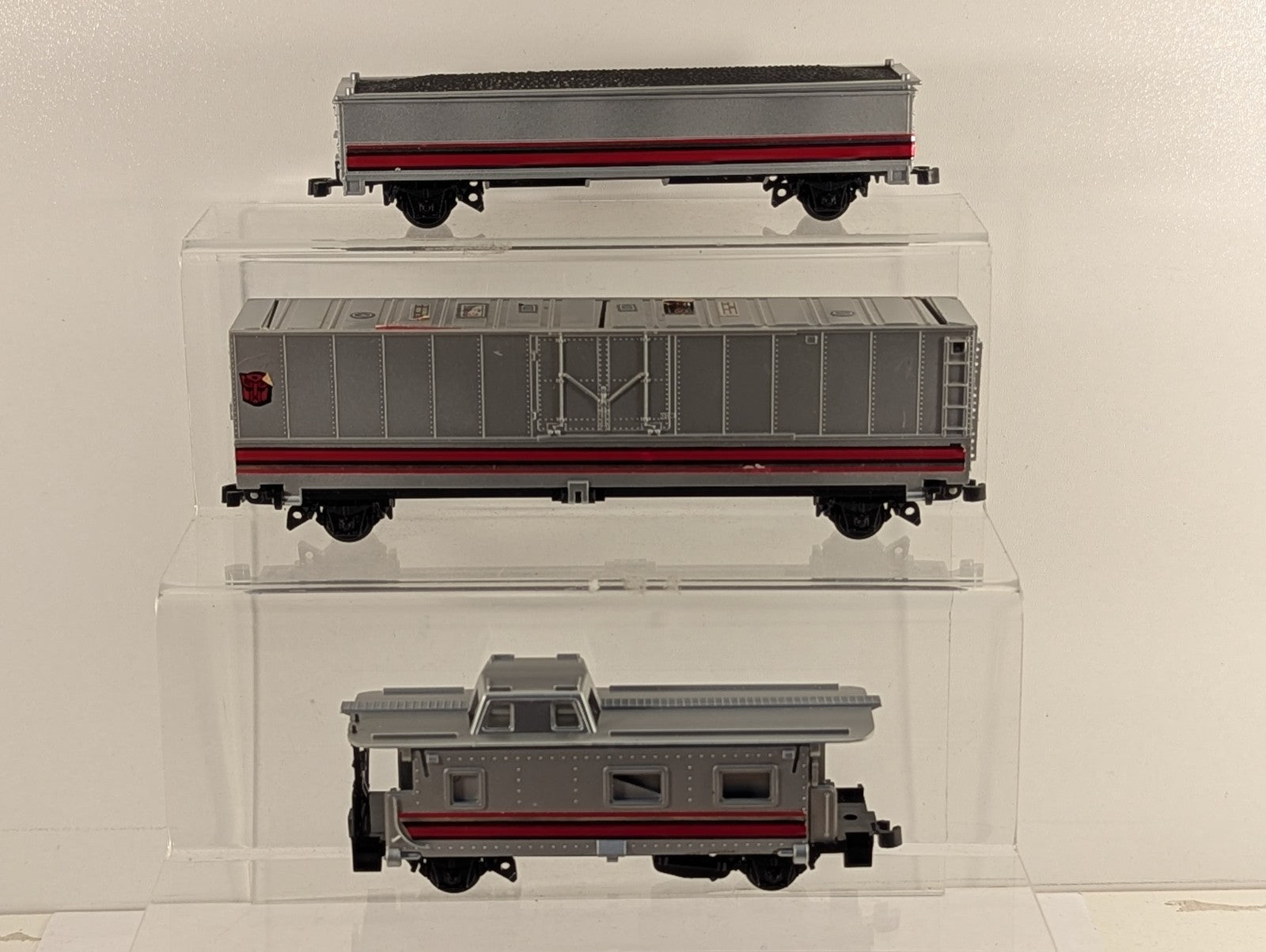 Tyco HO Gauge Transformers Autobot Train Cars (Tender, Boxcar & Caboose)