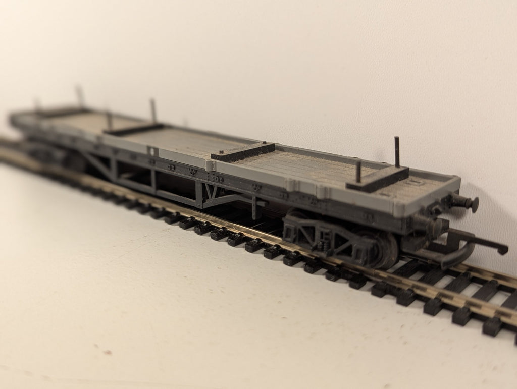 Tri-ang R110 OO Gauge BR Grey Bogie Bolster Wagon