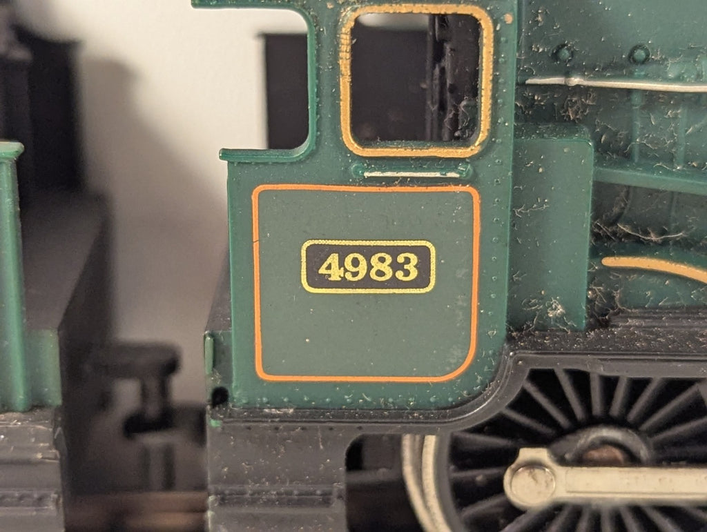 Side view of Hornby OO Gauge GWR Class 4900 Albert Hall steam locomotive 4983 cab detail