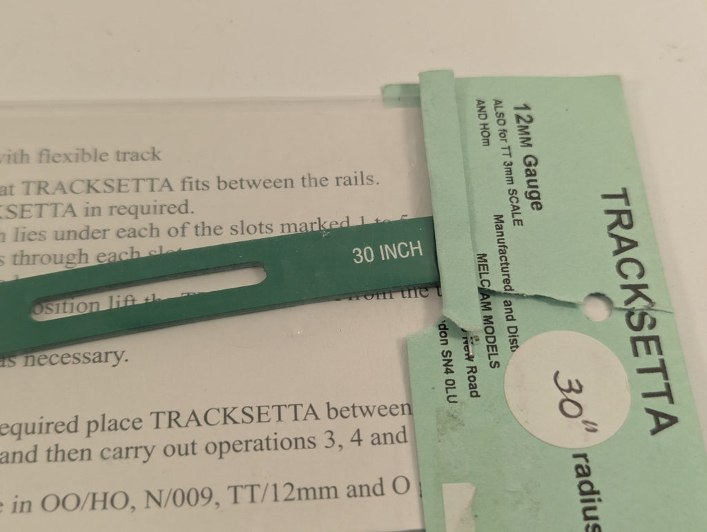 Tracksetta 30" Radius 12mm Gauge Track Laying Template