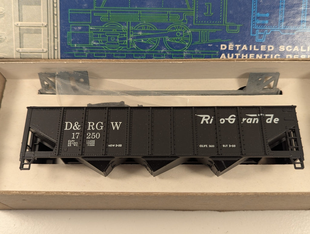 Roundhouse HO Gauge D&RGW 3 Bay Open Hopper Wagon boxed