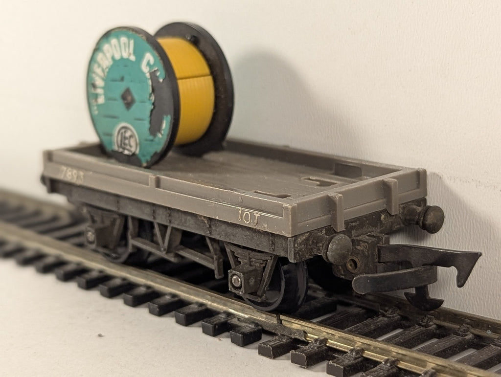 Tri-ang OO Gauge Cable Drum Wagon Goods Wagon 7893 Grey R17