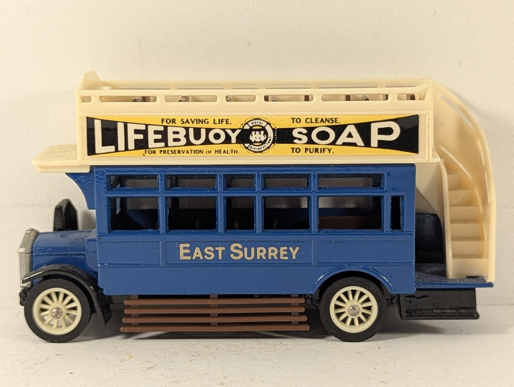 Matchbox 1922 AEC Omnibus Die-cast Model Vehicle East Surrey - Lifebuoy Soap