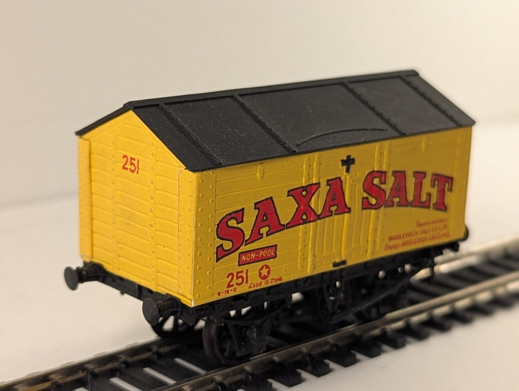 Kit Built OO Gauge 10 Ton Salt Wagon Goods Wagon 251 Saxa Salt Yellow