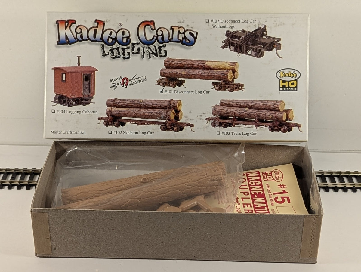 Kadee HO Scale Disconnect Log Trucks with Logs Master Builder's Kit Goods Wagon