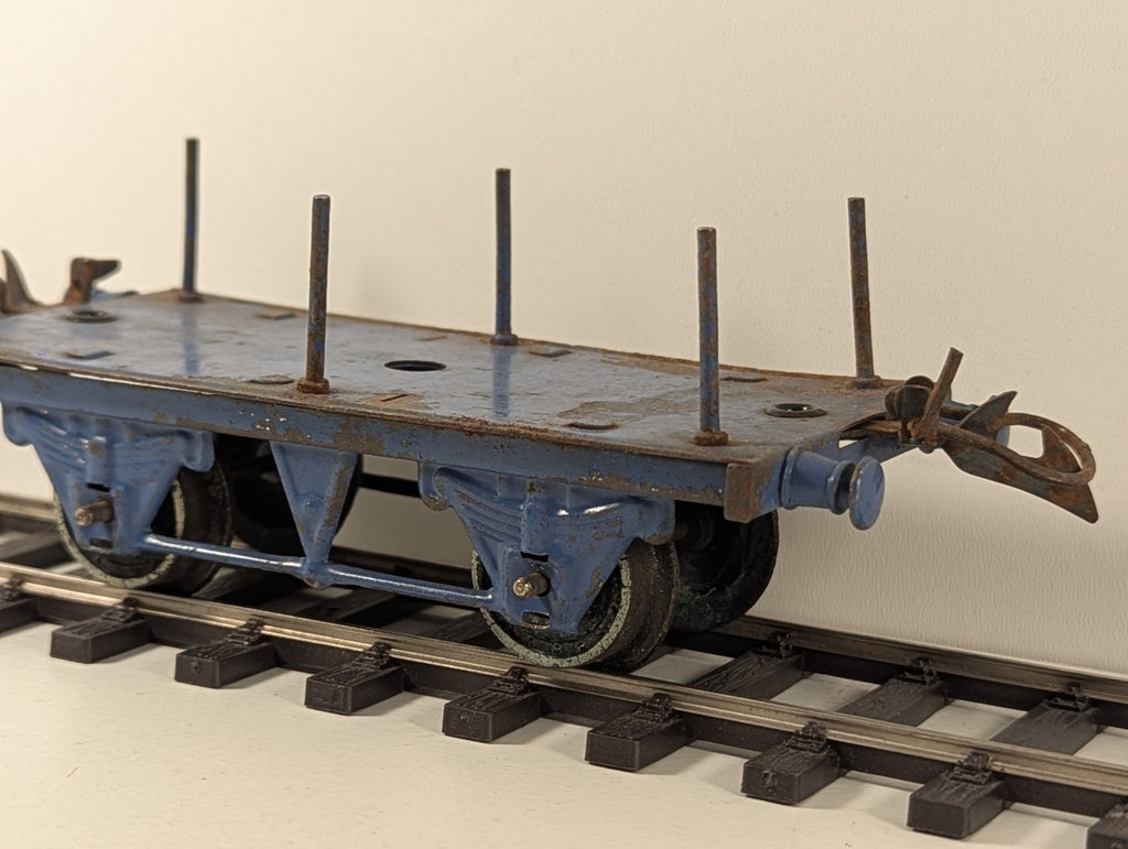 Hornby Series O Gauge Tinplate Stake Wagon Blue