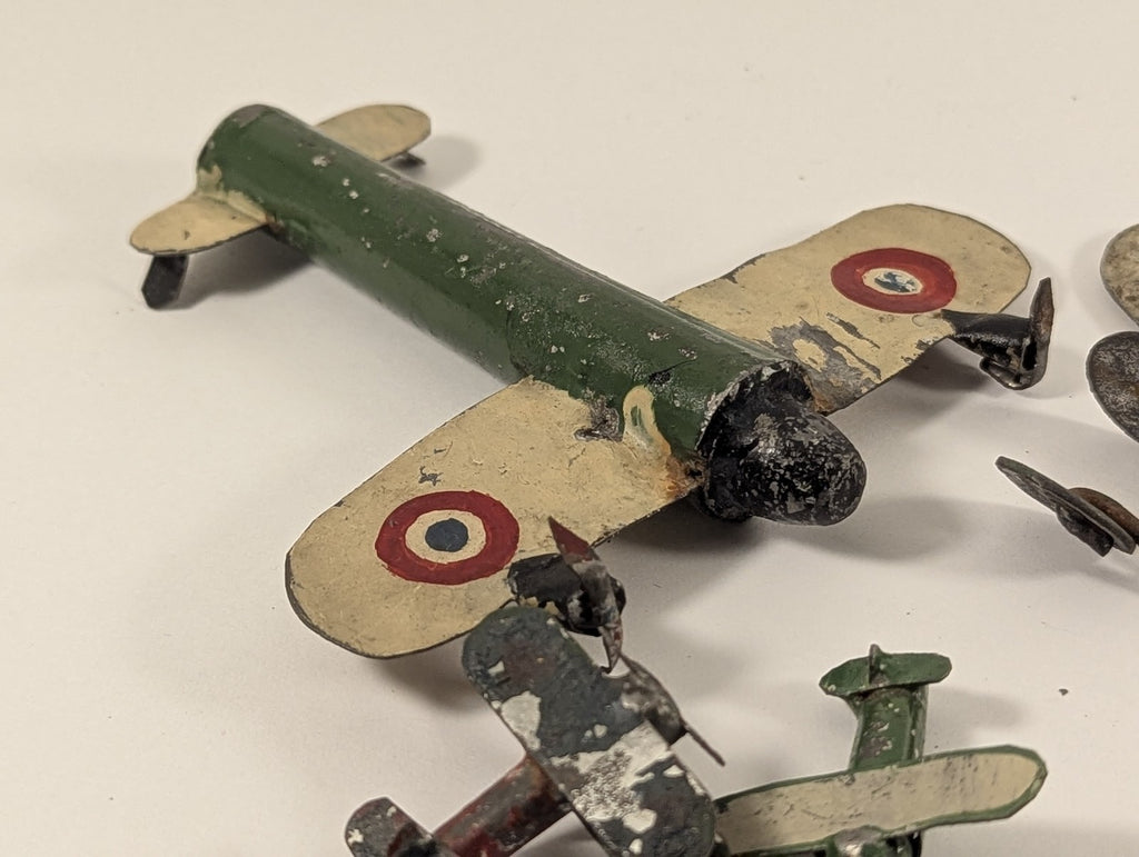 Vintage  Pre-war Tinplate and Die-Cast Model Aeroplanes Group Toy Aeroplanes