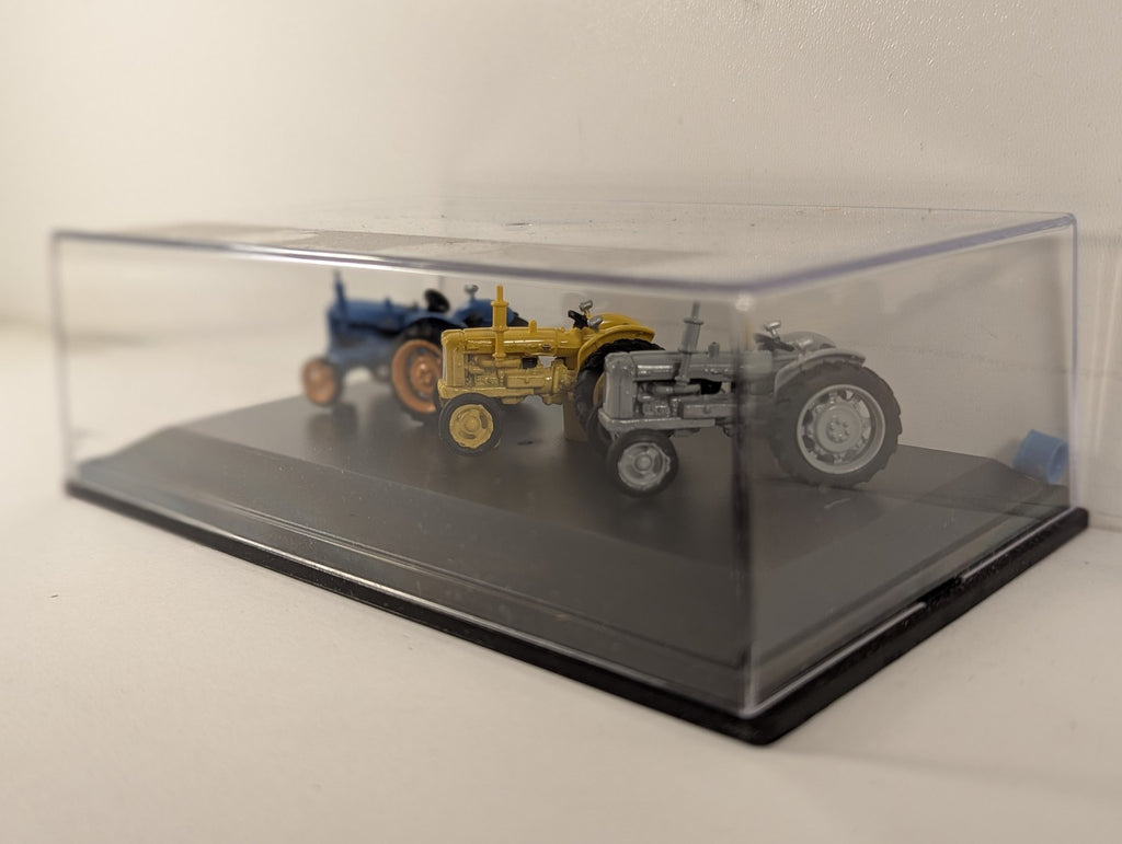 Oxford Diecast 1:76 Triple Tractor Set Blue Yellow Grey Die-cast Vehicles