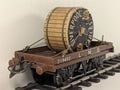 Hornby O Gauge Flat Truck with Cable Drum Freight Wagon 219493 LMS Brown R159