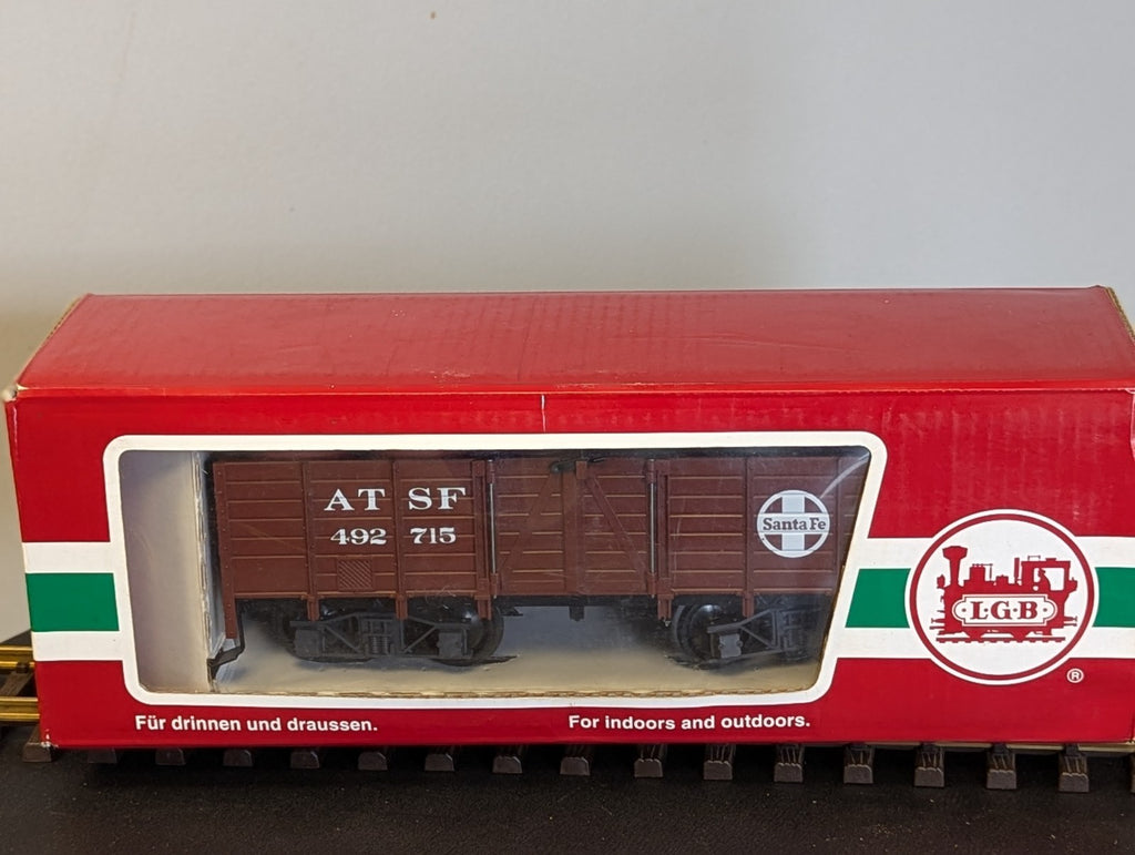 LGB G Gauge ATSF Santa Fe 492 715 Open Wagon with Load