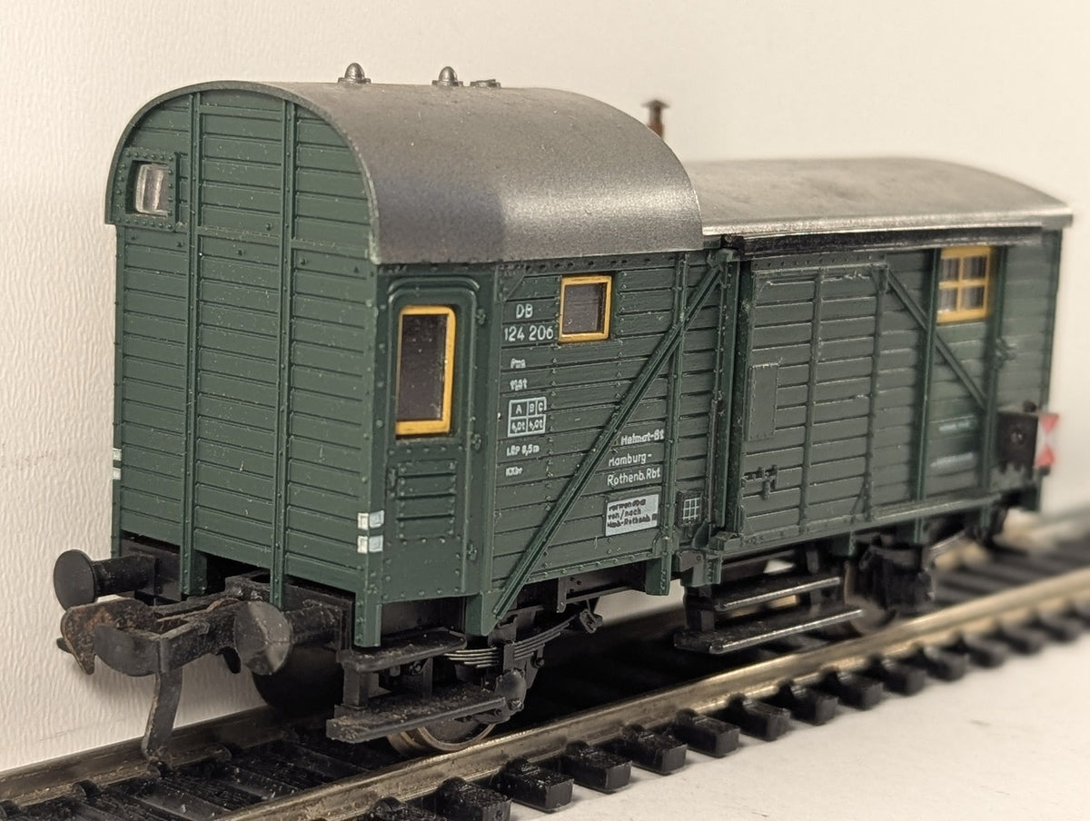 Fleischmann HO Gauge DB Pwg Goods Train Baggage Van 124 206 DB Green 5301