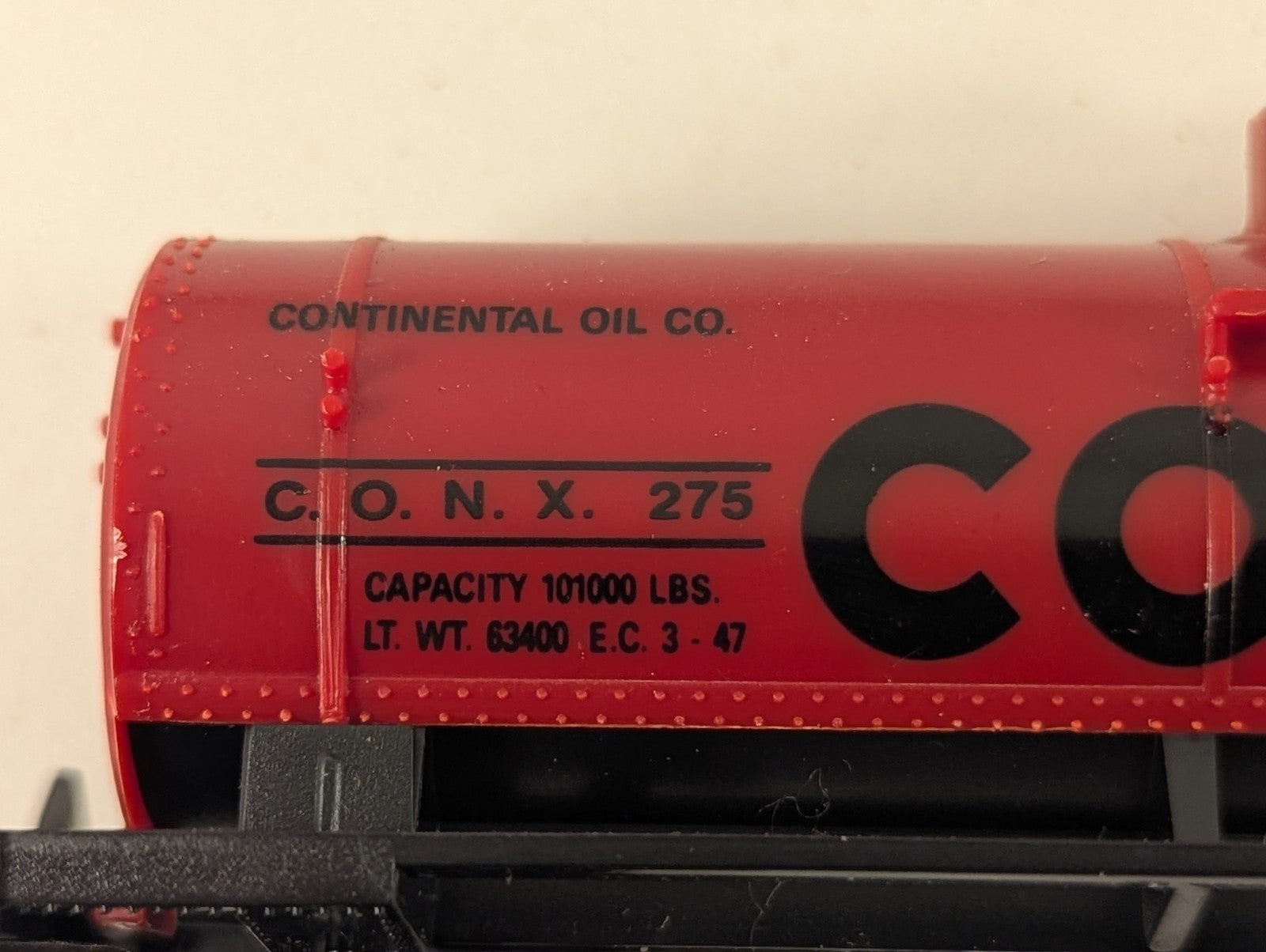 Life-Like HO Gauge Continental Oil Co. Conoco Tank Wagon 275 Conoco Red
