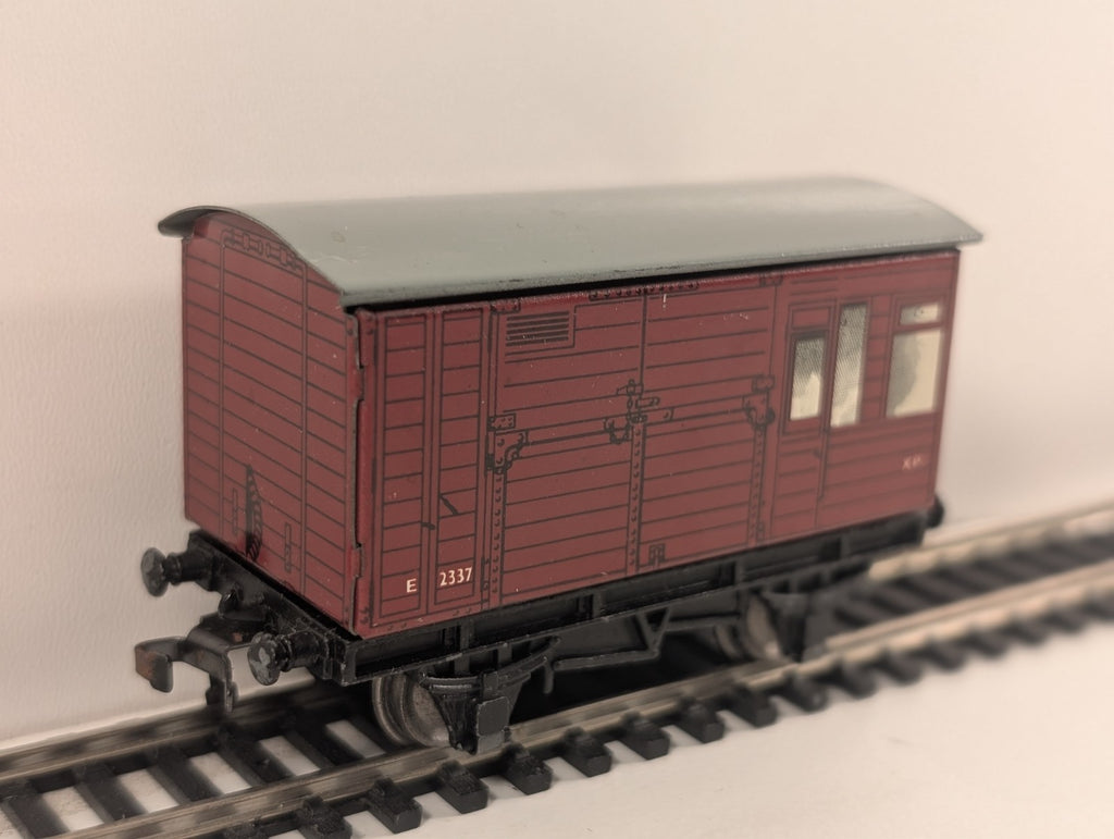 Hornby Dublo E2337 Tinplate Horse Box Wagon in Maroon