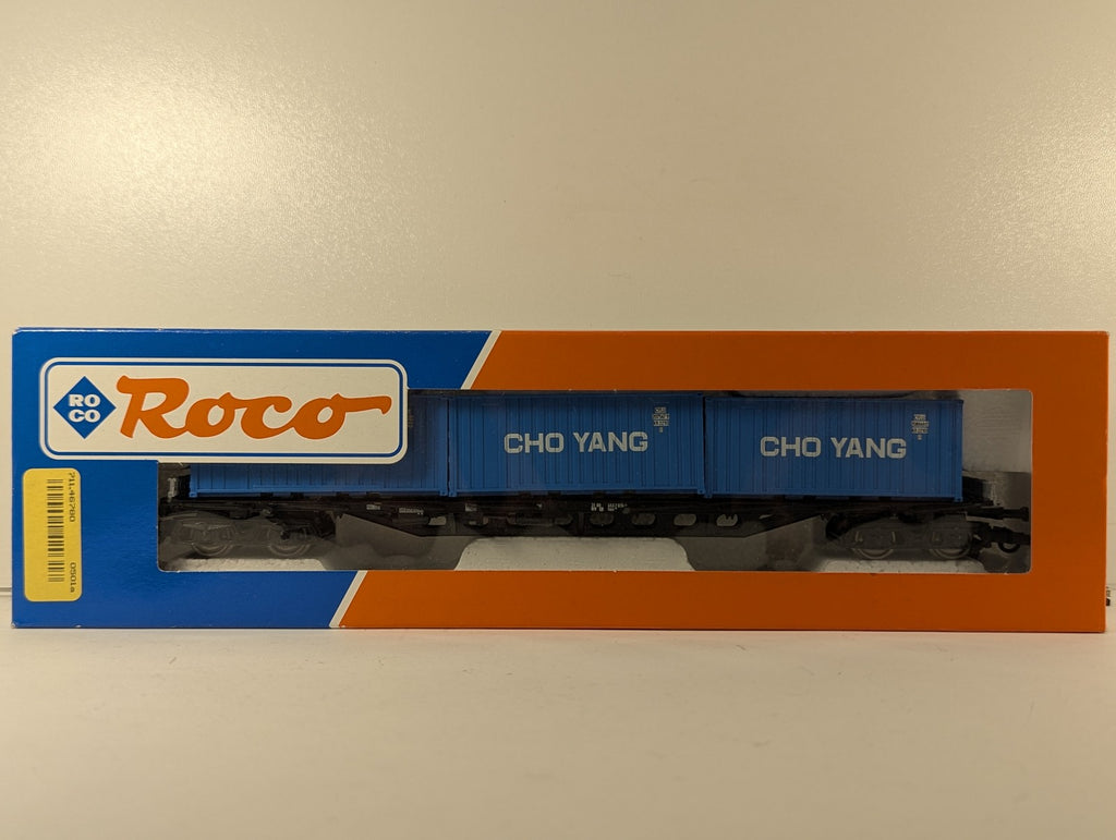Roco HO Gauge DB Sgis Container Wagon with Cho Yang Containers 31 80 453 7 015-8
