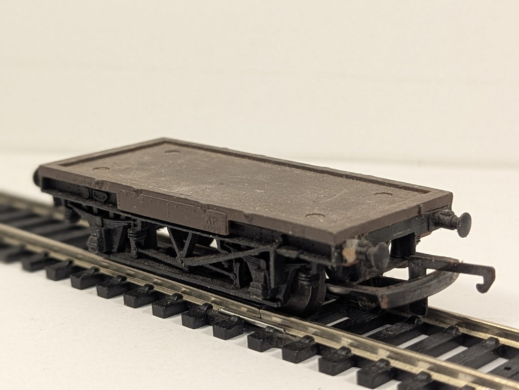 British Trix OO Gauge Low Flat Wagon Goods Wagon Brown Convertor