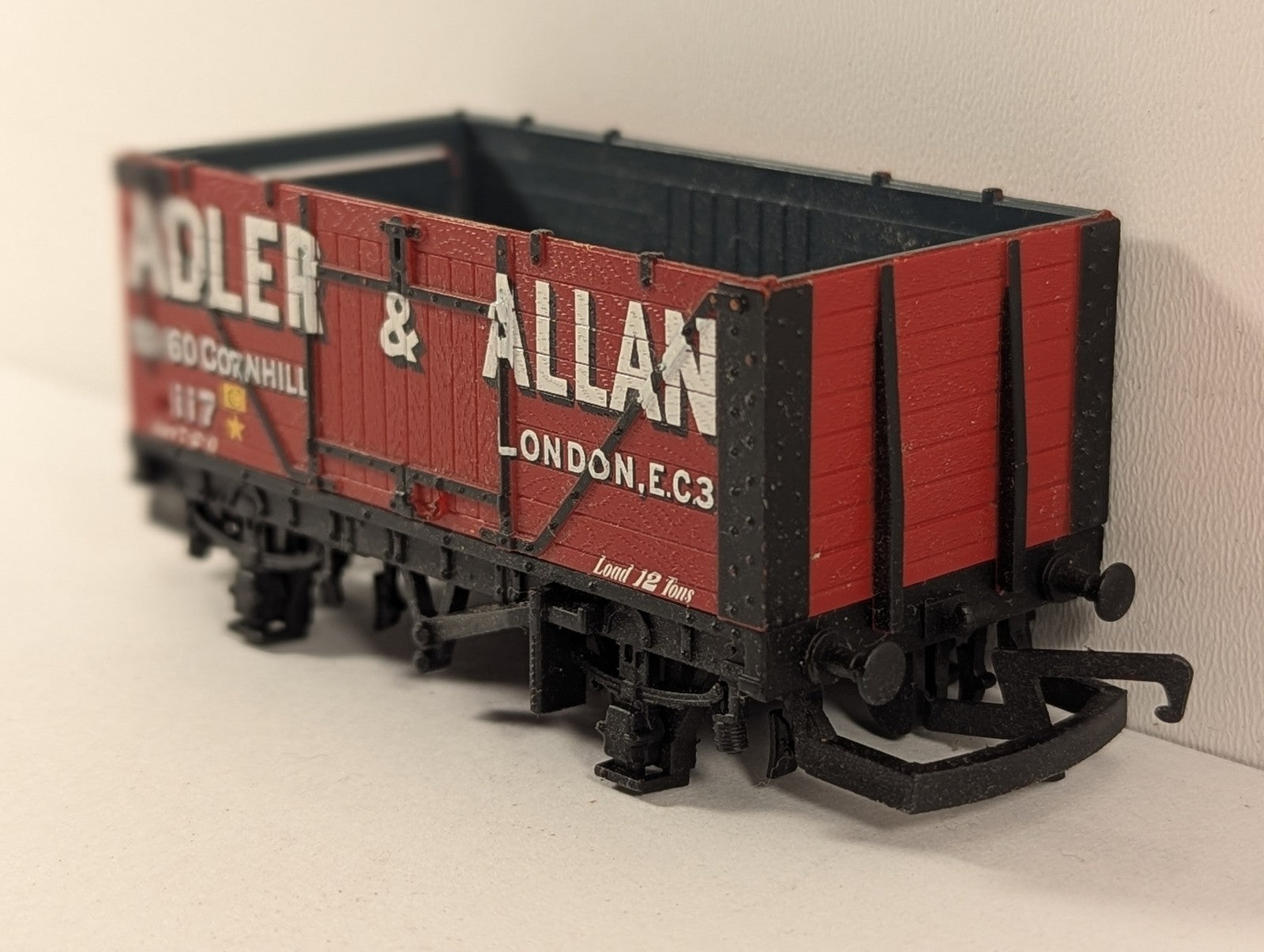 Hornby OO Gauge Adler & Allan 7 Plank Wagon Goods Wagon 117 Adler & Allan Red