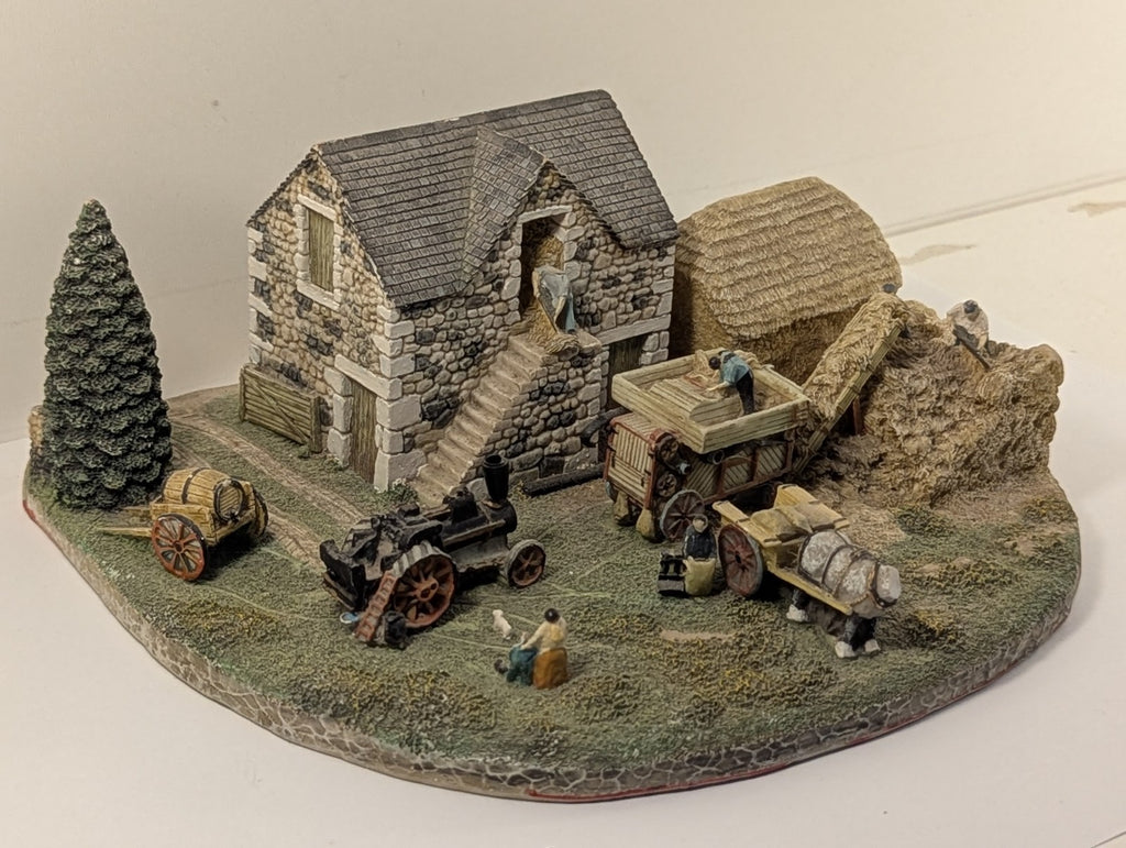 Vintage Danbury Mint Threshing by Alan Mynall Barn Diorama Collectible