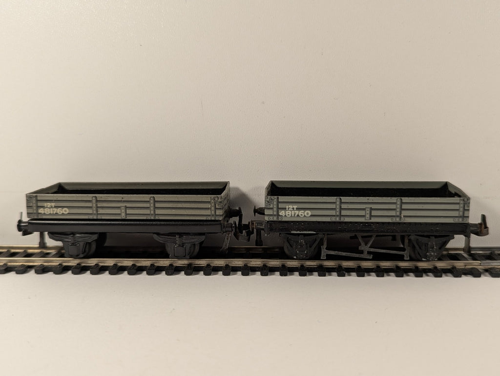 Trix Twin Railway OO Gauge 3 Plank Wagon Freight Wagon 481760 Grey 630