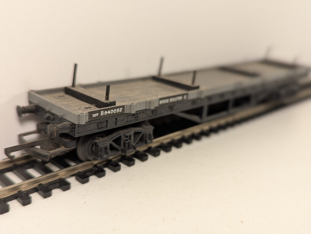 Tri-ang R110 OO Gauge BR Grey Bogie Bolster Wagon