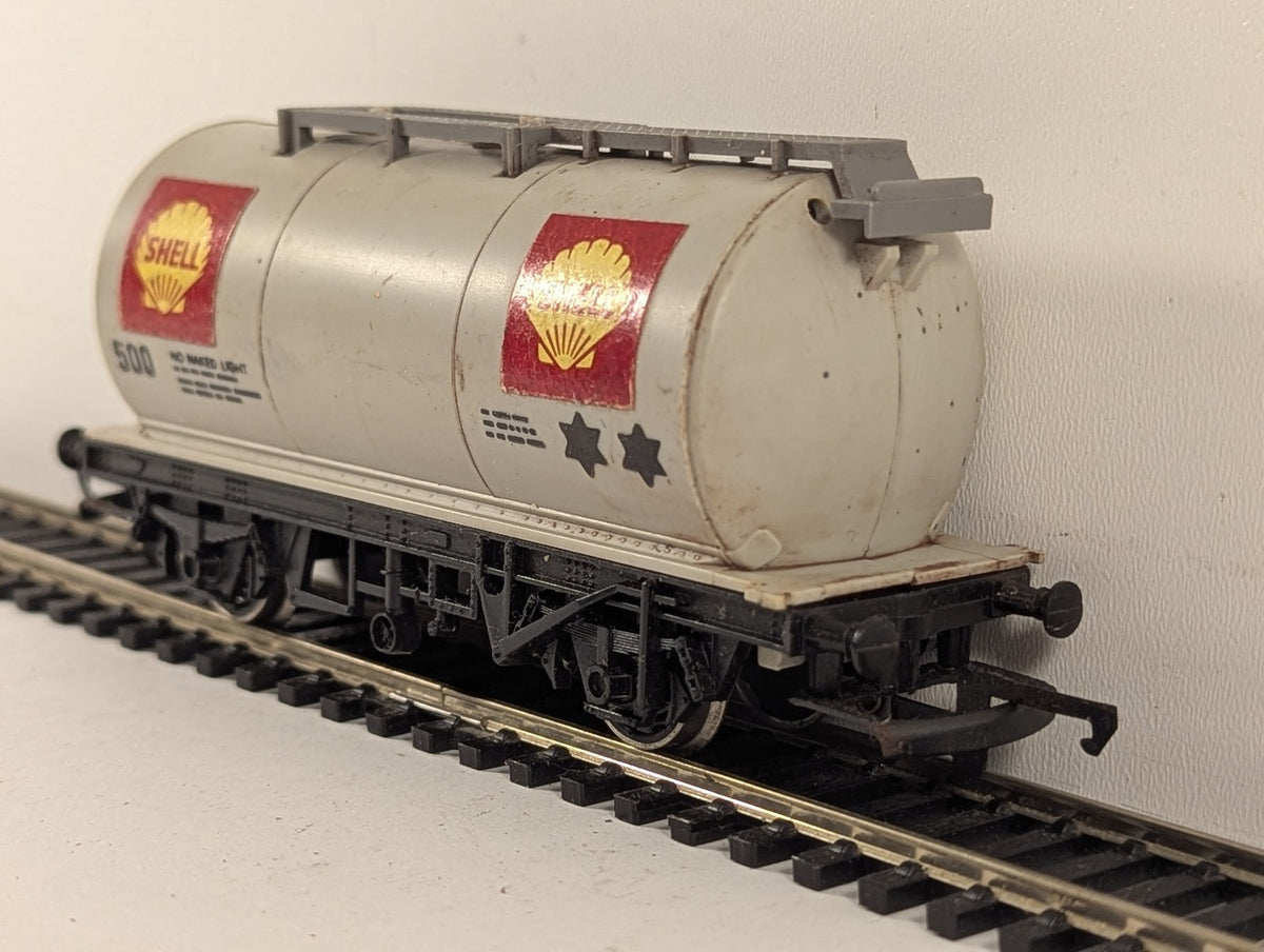 Hornby OO Gauge Shell Tank Wagon Rolling Stock 500 Shell Grey R127
