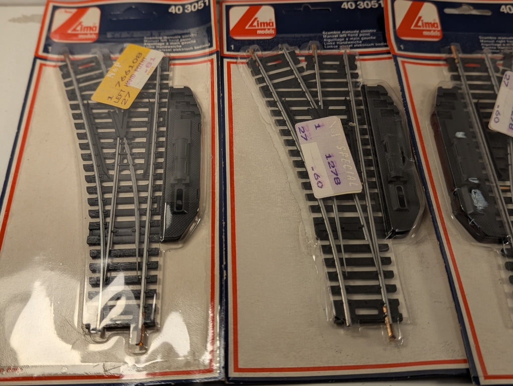 Lima OO Gauge 40 3050 40 3051 Left and Right Hand Manual Points Job