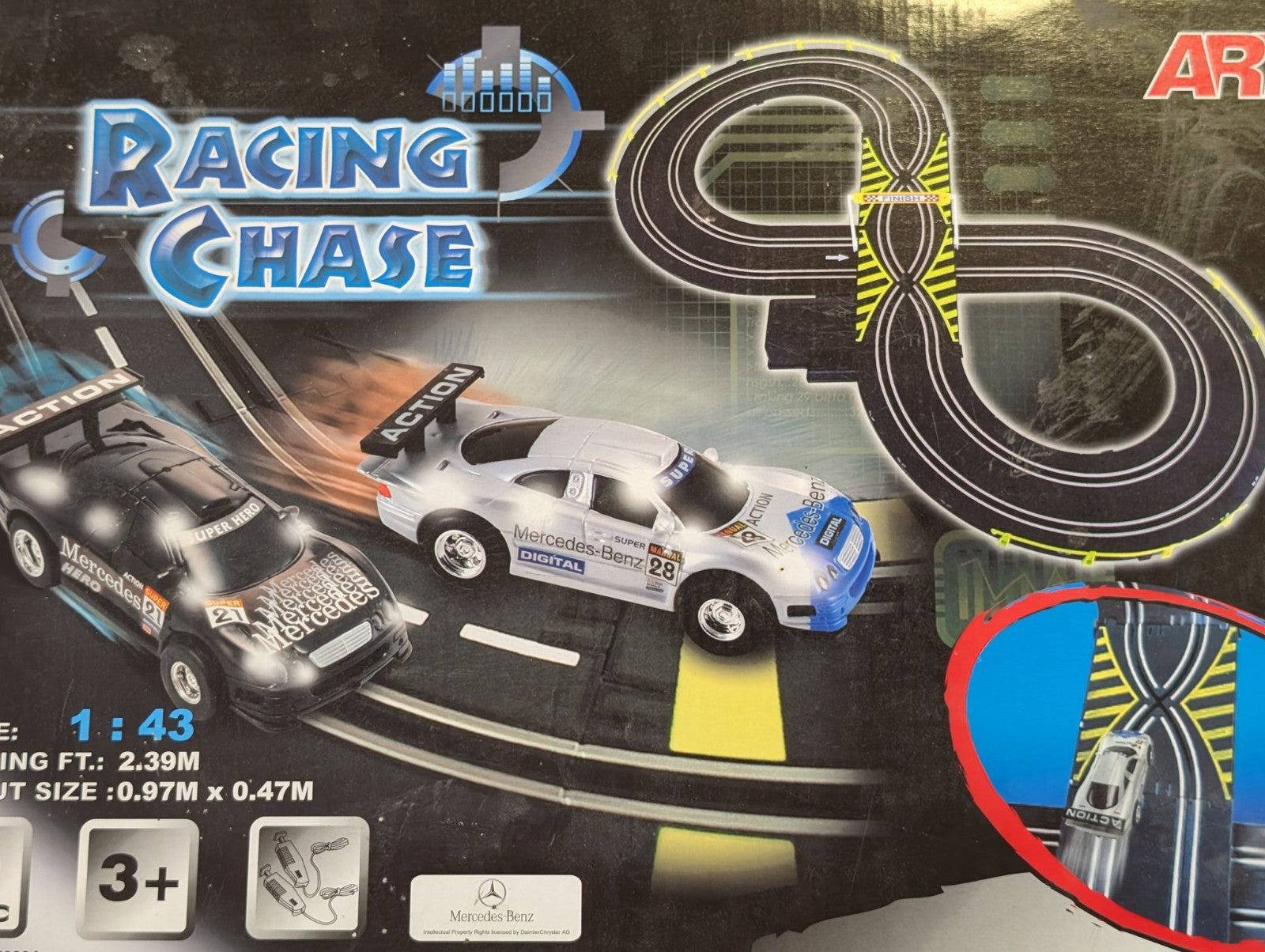Artin Racing Chase 1:43 Slot Car Race Track Set