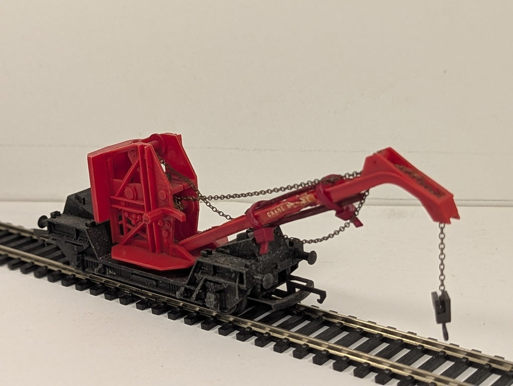 Tri-ang OO Gauge R127 Hand Crane Wagon Red / Black