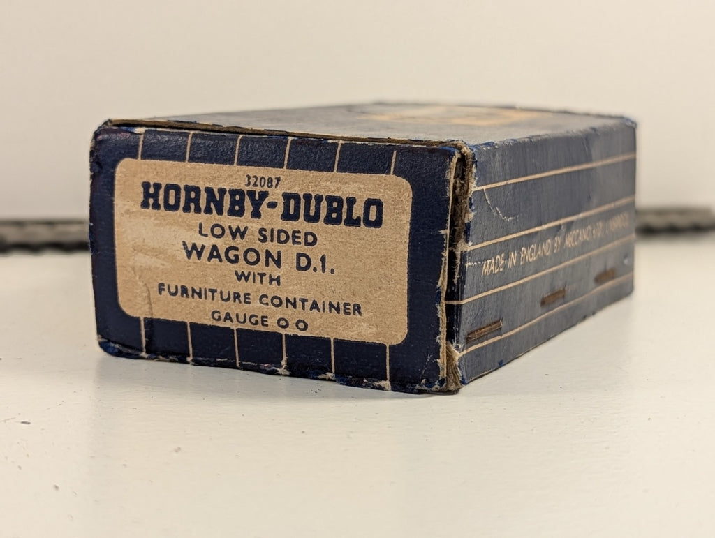 HornbyDublo 32087 OO Gauge Low-SidedWagon D.1 with BR FurnitureContainer - Boxed
