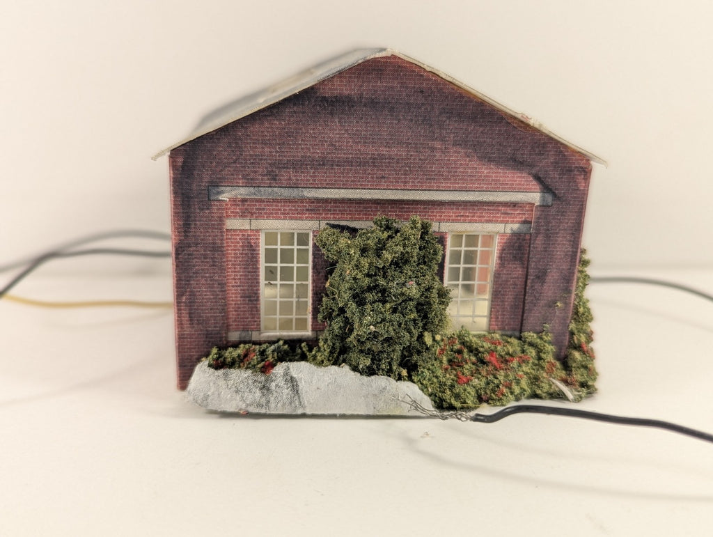 Metcalfe N Gauge Small Factory Building Red Brick with Lights