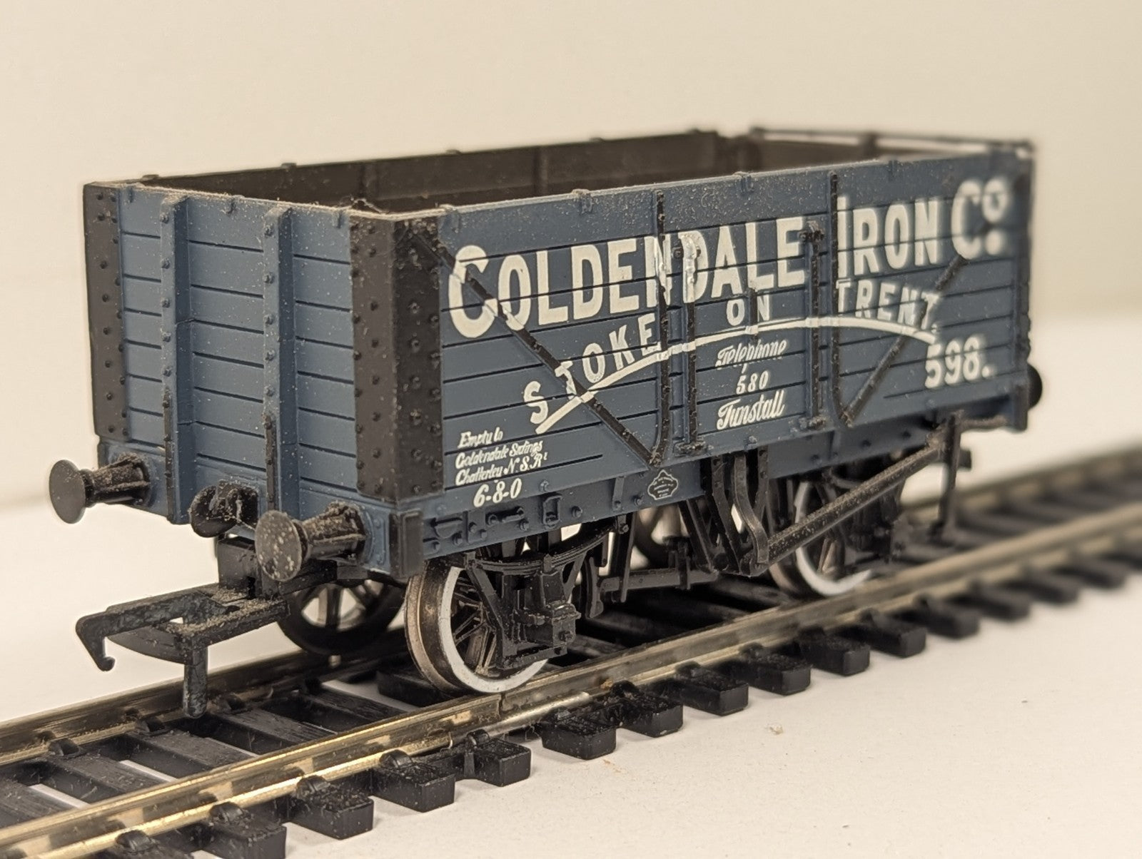 Bachmann OO Gauge 7 Plank Wagon Coldendale Iron Co. Goods Wagon 598